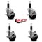 Service Caster 3.5'' Phenolic Swivel 1-1/8'' Expanding Stem Caster Set with Brake, 4PK SCC-EX20S3514-PHS-TLB-118-4 - alternate 2